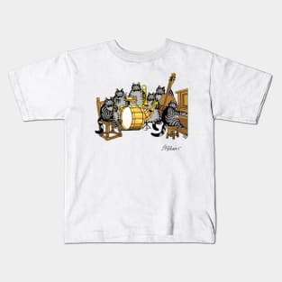 B kliban cat band  guitar Kids T-Shirt